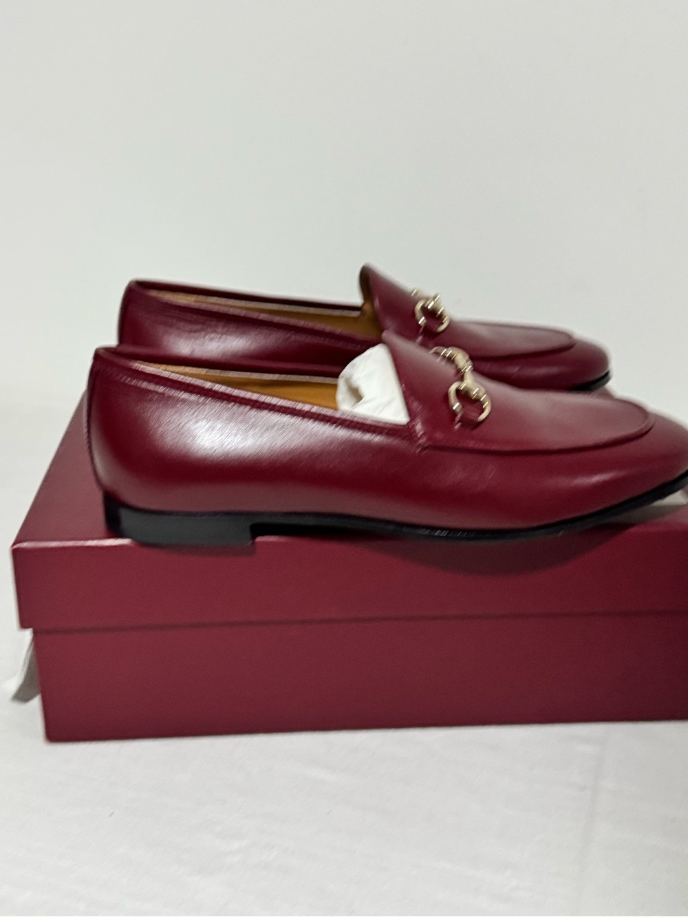 Gucci Women's Burgundy Leather Horsebit Loafers